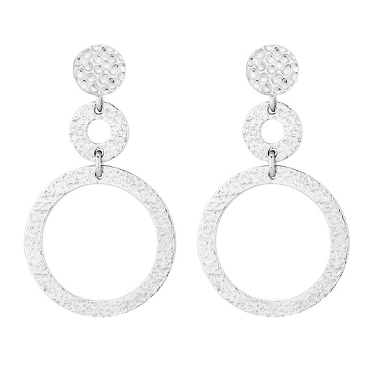 kolczyki srebrne Srebrne długie kolczyki z chropowatymi kołami