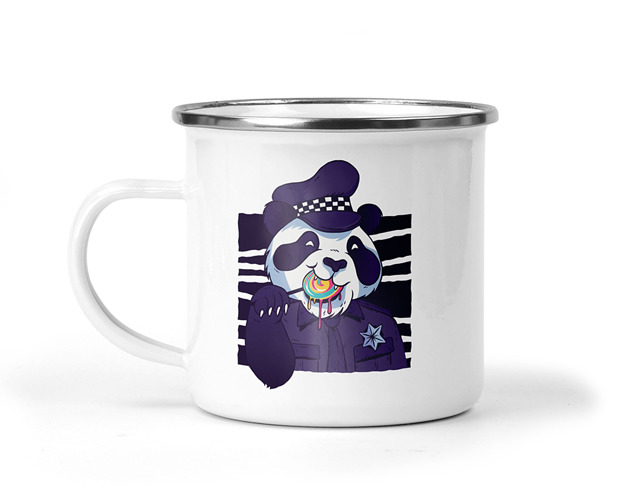 kubki Kubek metalowy panda policeman