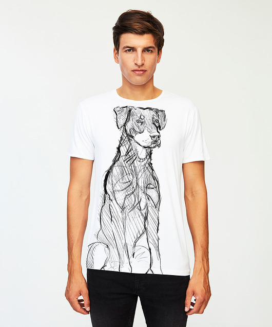 t-shirty męskie Beauceron Dog Men's T-shirt white