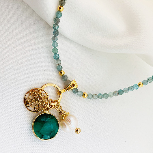 chokery Azure Charm- Naszyjnik z APATYTEM, choker z kamieni