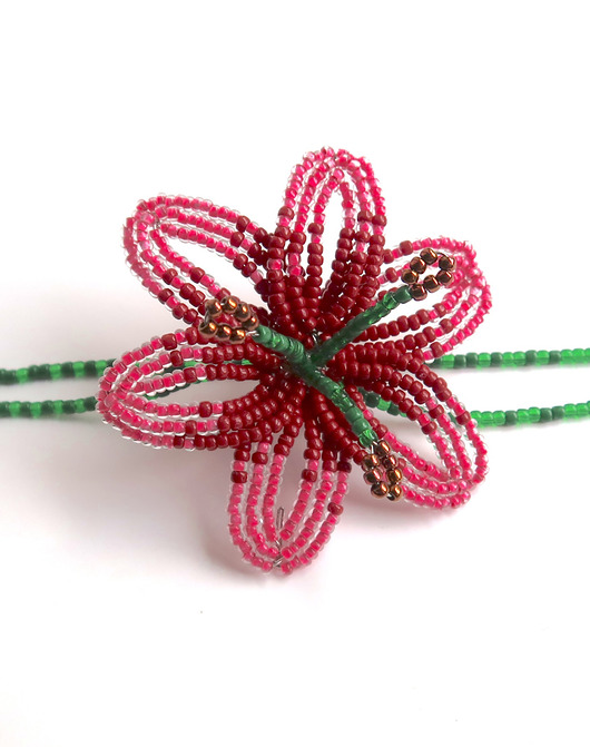 chokery Różowa Lilia - naszyjnik choker
