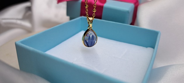 naszyjniki - inne Naszyjnik Łezka z Chabrem