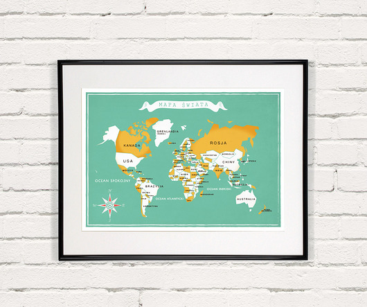 Mapa świata do pokoju dziecka, retro, A3 Galeria EMU