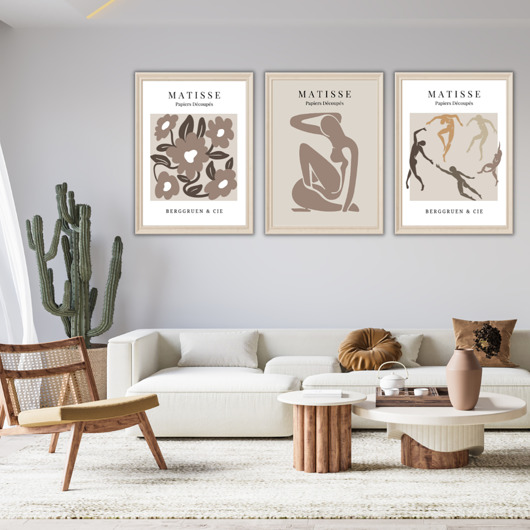 plakaty Zestaw 3 plakatów Sandstone Matisse style