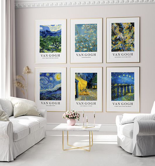 plakaty Zestaw 6 plakatów 50x70 cm B2 Van Gogh - gotowa ściana