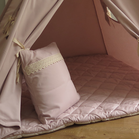 Poduszka brudny róż z koronką  TeePee
