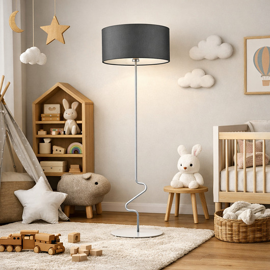 lampy do pokoju dziecka Minimalistyczna lampa stojąca dla dzieci JERSEY KIDS z abażurem 40 cm