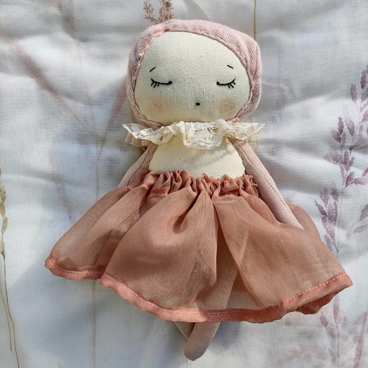 przytulanki dla niemowląt i dzieci Przytulanka welurowa Baletnica różowa handmade
