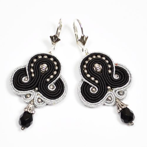 kolczyki soutache Sutaszowe kolczyki BLACK