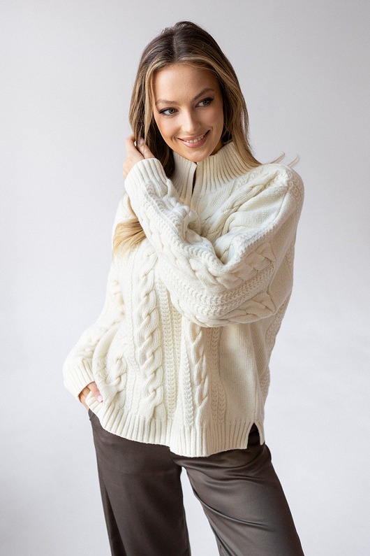 swetry damskie  Sweter Wool Obsession Śmietankowy Śmietankowy