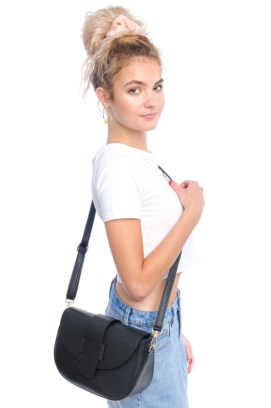 torby na ramię Torebka skórzana półokrągła  (7082)