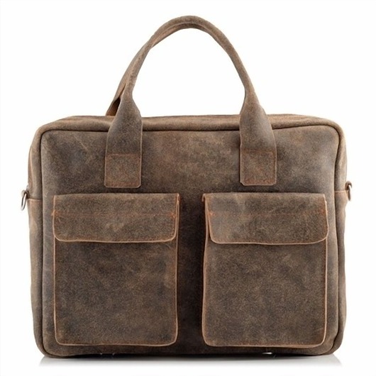 torby i nerki męskie Beżowa torba na laptopa 15,6 skóra zamszowa vintage belveder BV82