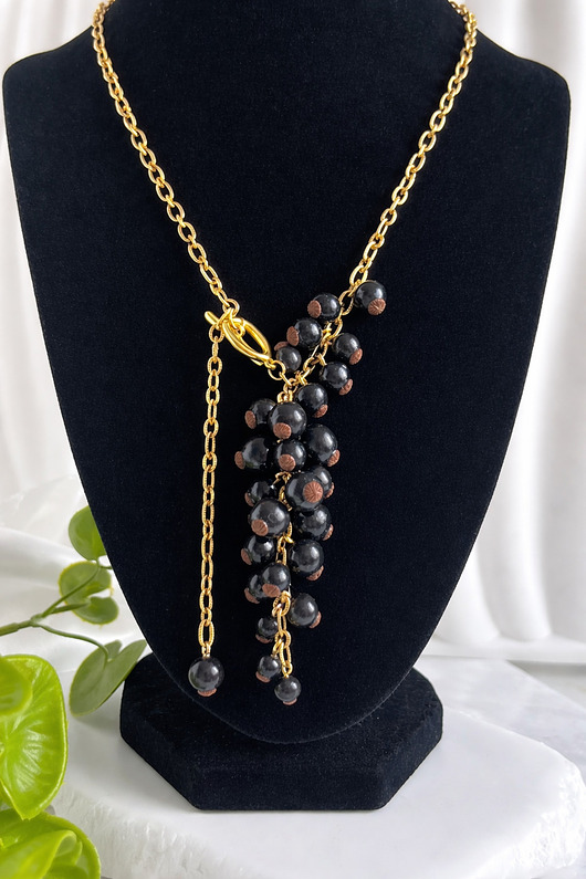 wisiory Naszyjnik wiszące czarna parzeczka