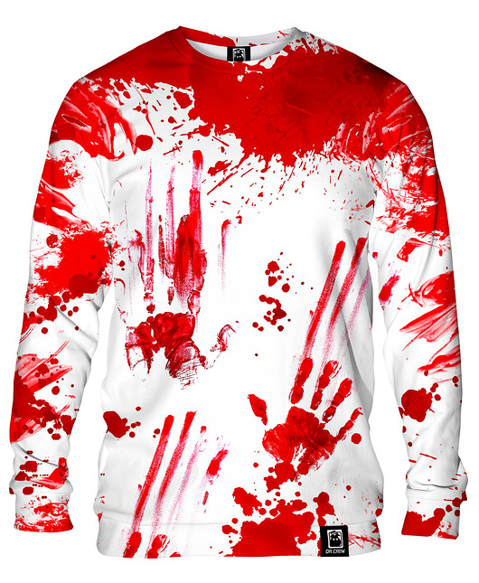 bluzy męskie Bluza Bez Kaptura Męska DR.CROW Zombie White