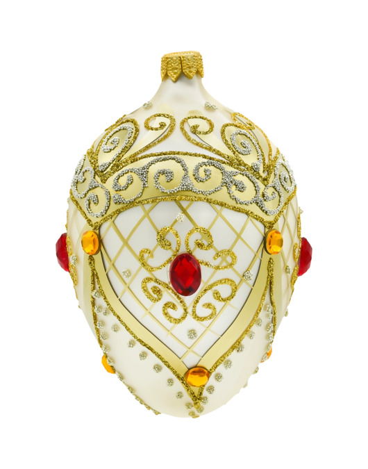 ozdoby choinkowe Bombka choinkowa: Ekskluzywne jajo Faberge z kamieniami: jasnozłote
