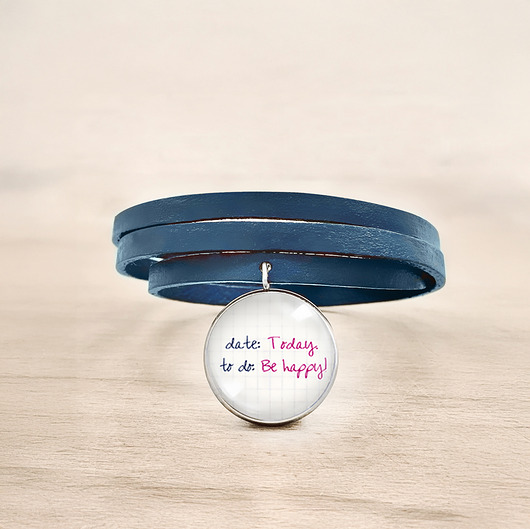 bransoletki ze szkła Be happy - bransoletka stalowa