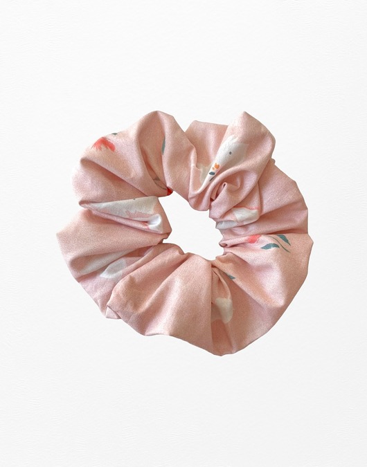 gumki do włosów Gumka frotka scrunchie Myszki na łące różowa