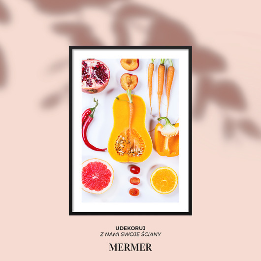 Pomarańczowe warzywa,Plakat mermer