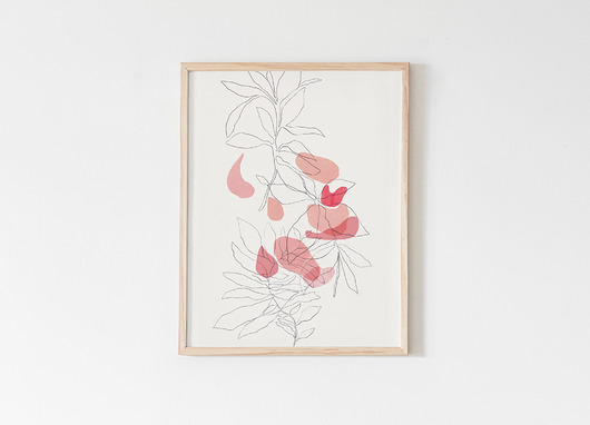 Grafika "Delicately I" Botaniczna,linie,kwiat PRINTLOVE