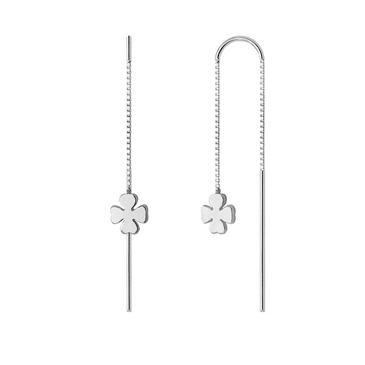 Kolczyki srebrne- minimalistyczna koniczynka KaroBijouLine
