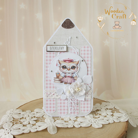 kartki scrapbooking Kartka kredka Zakończenie Roku Szkolnego, dla nauczyciela 10 GOTOWA