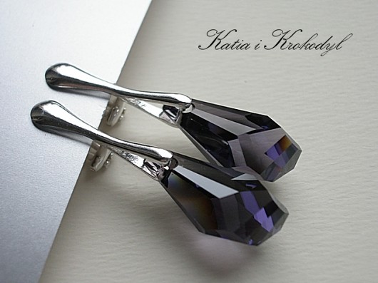 KLIPSY kryształ SWAROVSKI TANZANITE SATIN Katia i krokodyl