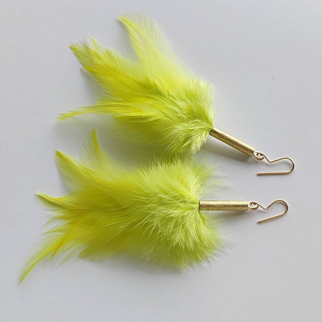 kolczyki z piórami PIÓRKO kolczyki