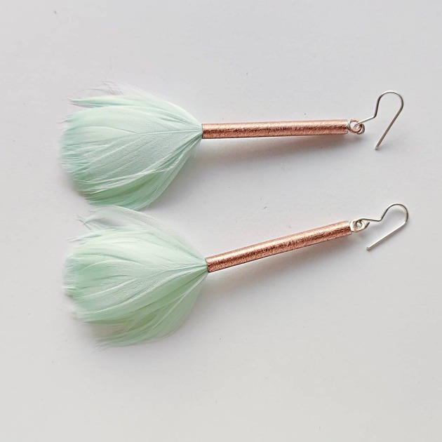 kolczyki z piórami PIÓRKO kolczyki