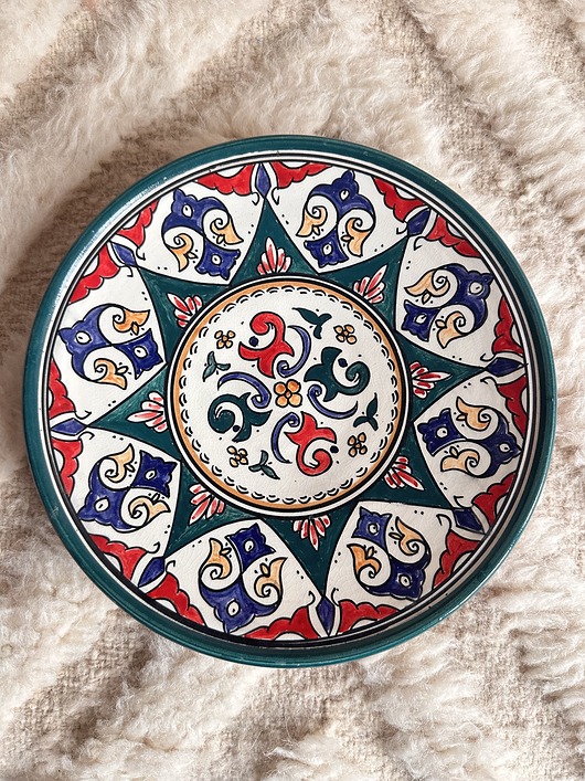 patery i talerze Talerz caramiczny marokański, ręcznie tworzony talerz