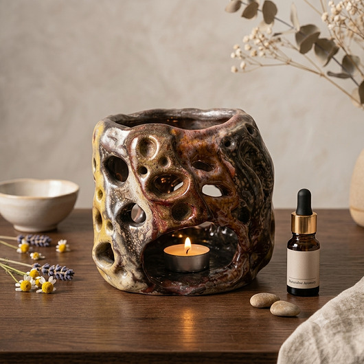 dekoracje świetlne Ceramika raku aromolampa