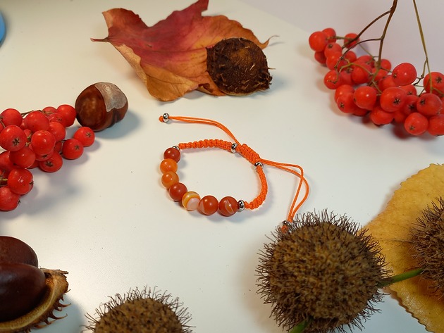 bransoletki z kamieni naturalnych Bransoletka pomarańczowa radość