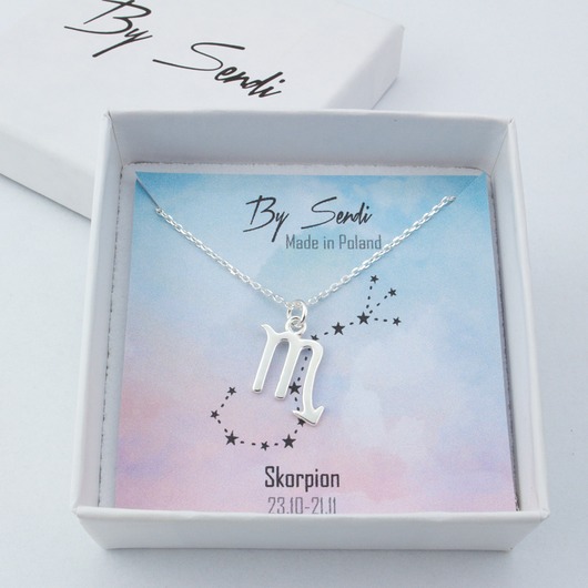 srebrne naszyjniki Naszyjnik skorpion znak zodiaku