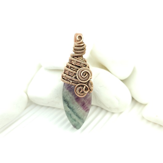 wisiory Fluoryt wisiorek wire wrapping