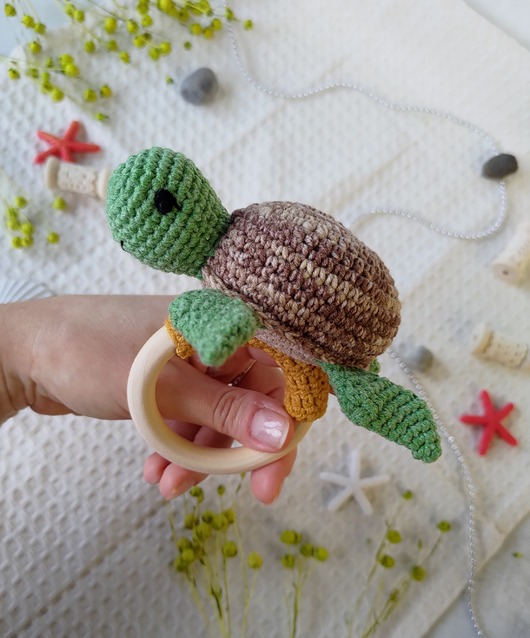 niemowlak - inne Grzechotka żółwik, Gryzak na kółku, Prezent dla noworodka