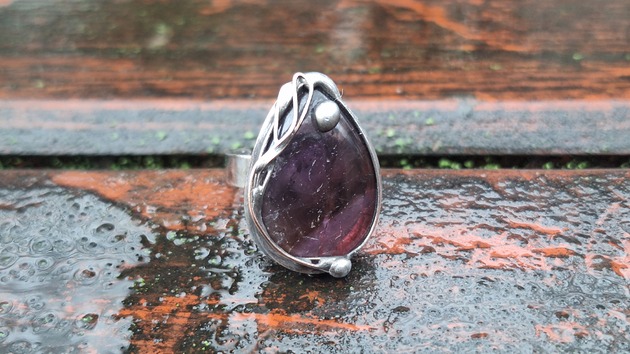 pierścionki - różne Ametyst - pierścionek regulowany