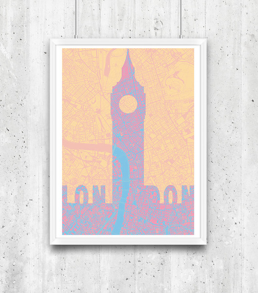 Londyn - Big Ben - plakat  minimalmill