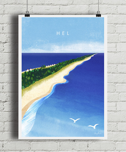 plakaty Plakat Półwysep Helski z lotu ptaka