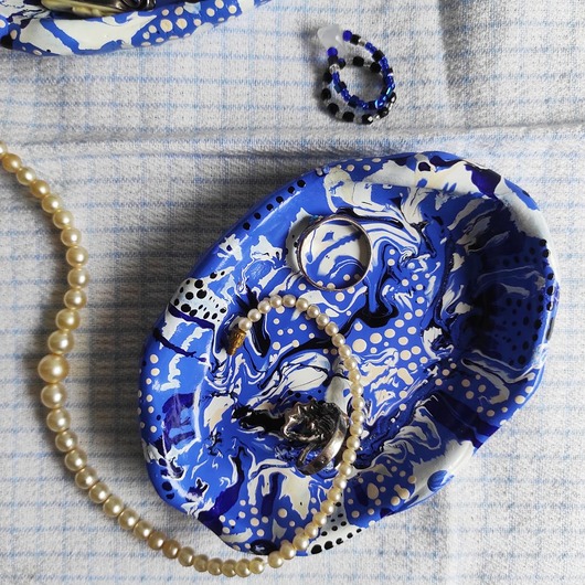 pojemniki na biżuterię Talerzyk na biżuterię - Portugalski błękit