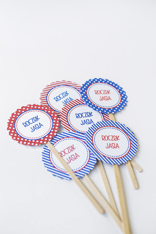 akcesoria dziecięce - różne Pikery personalizowane do babeczek MARYNARZ 6 szt