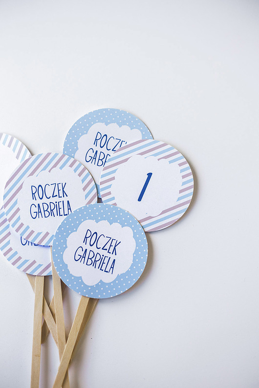 akcesoria dziecięce - różne Pikery personalizowane do babeczek MIŚ 6 szt
