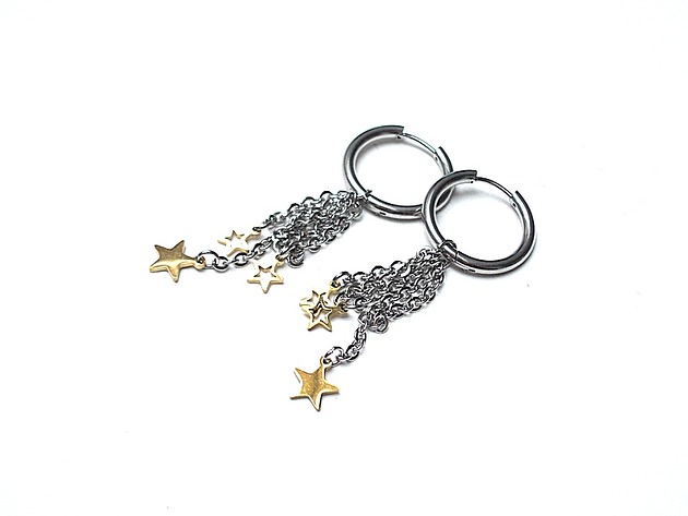 kolczyki wire wrapping Alloys Collection /Circle and star/