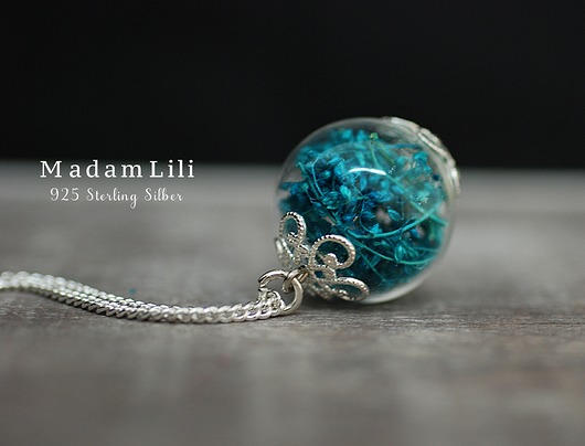 925 Sterling ♥ Suszone kwiaty ♥ Naszyjnik  MadamLili