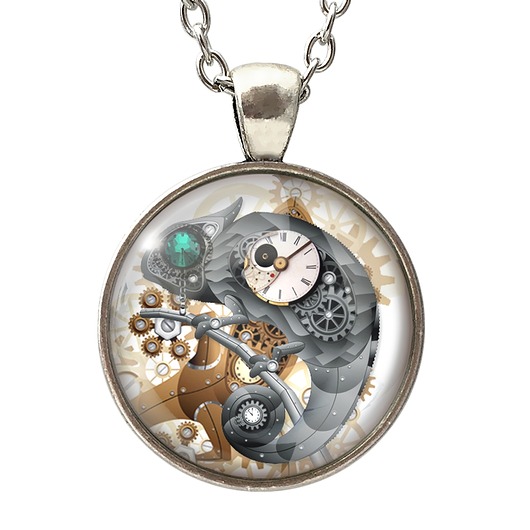Medalion Kameleon w stylu steampunk - 0574 EGGinEGG