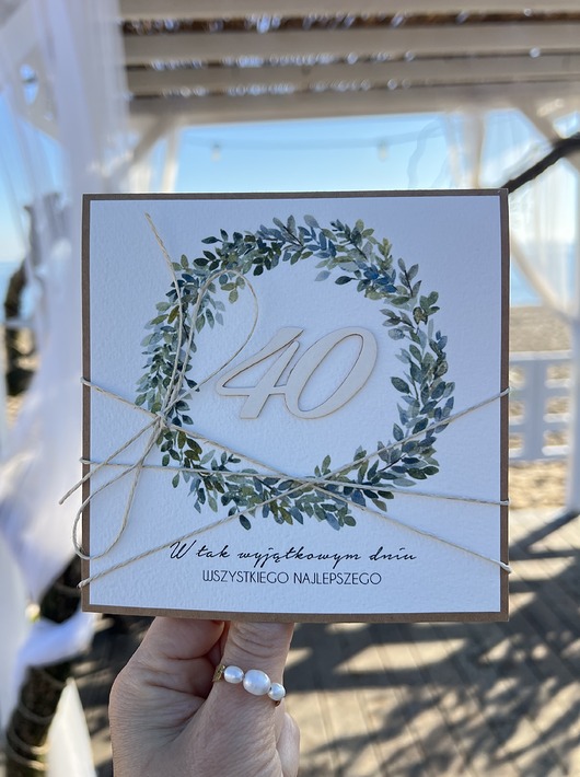 kartki scrapbooking Wyjątkowa kartka na czterdziestkę, prezent na 40 prezent