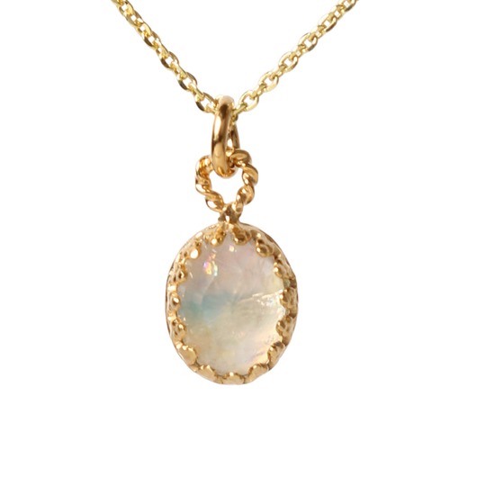 złote naszyjniki Minimalistyczny złoty naszyjnik z kamieniem księżycowym w stylu Vintage