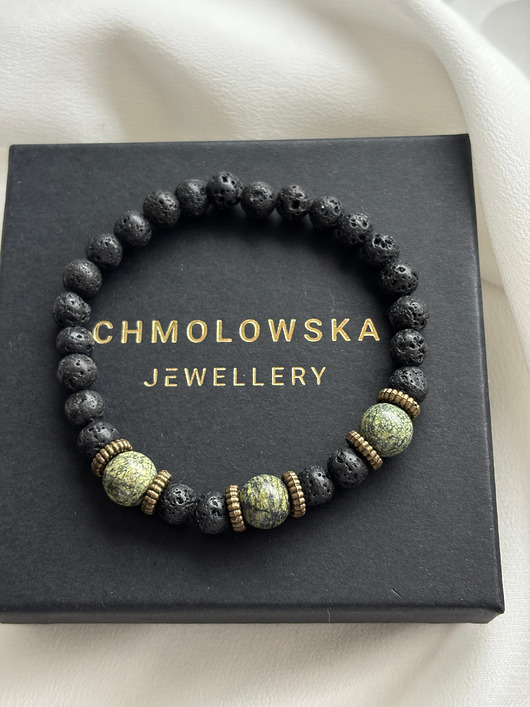 biżuteria męska Bransoletka  męska Serpentynit