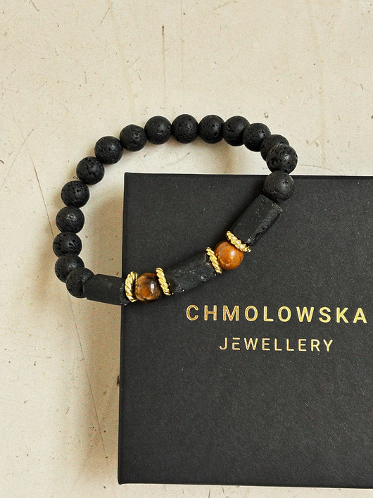 biżuteria męska Bransoletka męska Turmalin i Tygrysie Oko