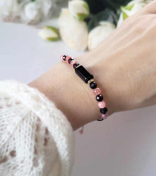 bransoletki z kamieni naturalnych Ochrona, radość i spełnione marzenia- z Turmalinem