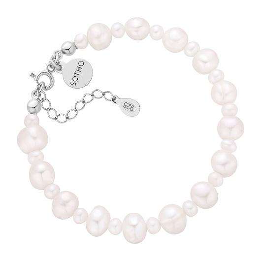 bransoletki srebrne Srebrna bransoletka z pereł naturalnych