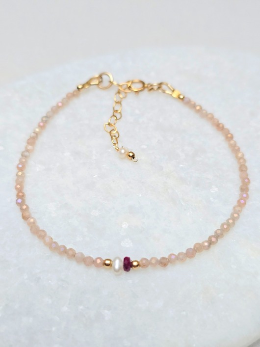 bransoletki złote Bransoletka Minimalistka  z Kamieniem Słonecznym